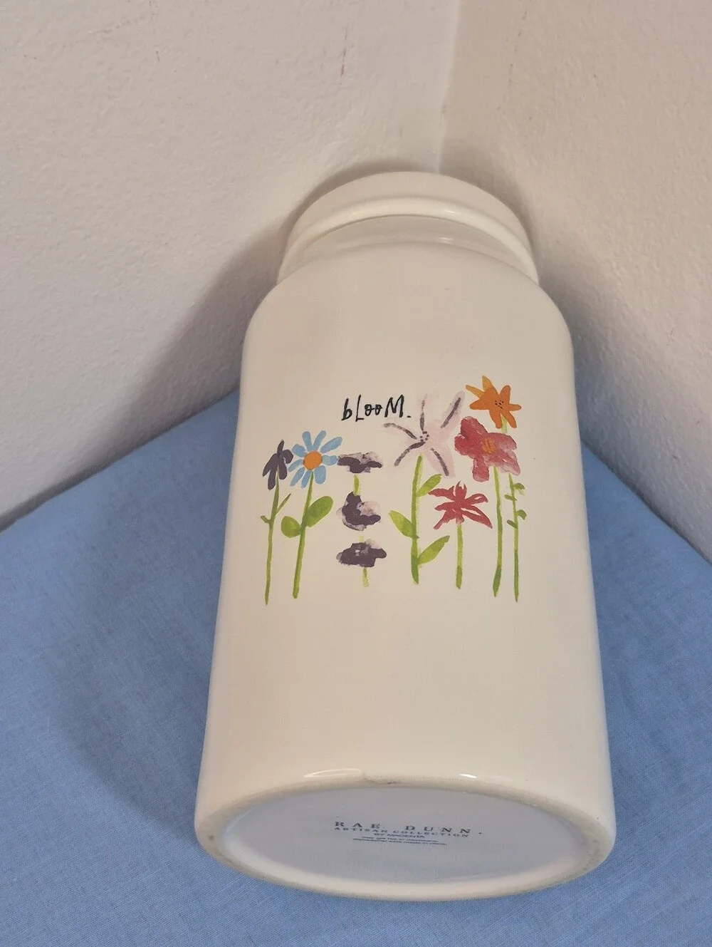 Rae Dunn Artisan Collection by Magenta Bloom Watercolor Canister w/Lid 9.5